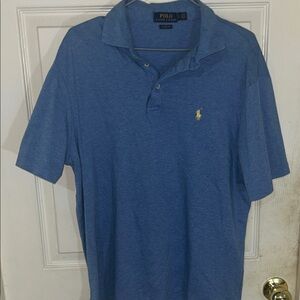 Polo by Ralph Lauren Men's Heather Blue Polo Shirt size L classic fit.